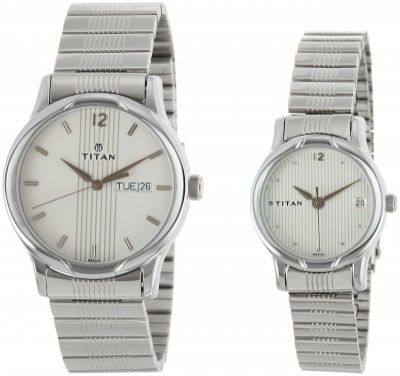 Titan Analog White Dial Unisexs Watch-NL15802490SM03