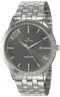 Titan Analogue Mens Watch (Silver Dial Silver Colored Strap)
