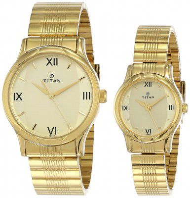 Titan Bandhan Analog Golden Dial Unisexs Watch-NN15802490YM02