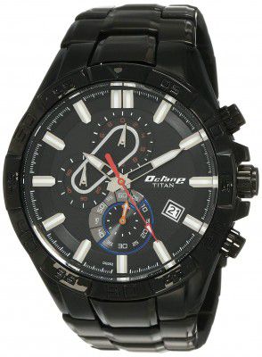 Titan Chronograph Black Dial Mens Watch-NN90079NM01