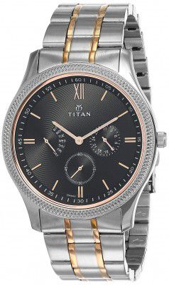 Titan Classique Retrogrades Analog Black Dial Mens Watch-NL1768KM01/NP1768KM01