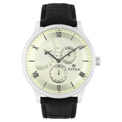 Titan Classique Retrogrades Analog Silver Dial Mens Watch-NL90101SL01