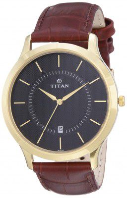 Titan Gents Karishma Analog Black Dial Mens Watch-NN1825YL01