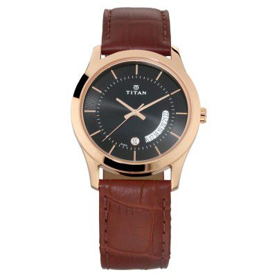 Titan Gents Karishma Analog Black Dial Mens Watch-NN1823WL01