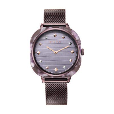 Titan Glitz Analog Purple Dial Stainless Steel Strap Watch for Women-NS95212KM02