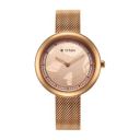 Titan Glitz Rose Gold Dial Stainless Steel Strap Analog Watch for Women-NS95210WM01...