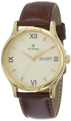 Titan Karishma Analog Champagne Dial Mens Watch-NL1580YL05/NP1580YL05