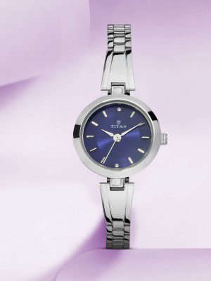 Titan Karishma Blue Dial Silver Stainless Steel Strap Analog Watch  - For Women NS2598SM04,NU2598SM04