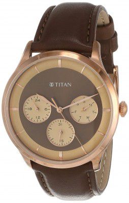Titan Light Leathers Analog Brown Dial Men's Watch-90125WL01/NP90125WL01