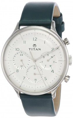 Titan Light Leathers Analog White Dial Mens Watch-90102SL03 / 90102SL03