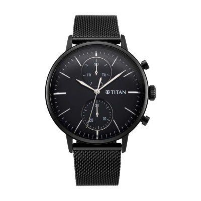 Titan Light Leathers IV Analog Black Dial Mens Watch-90135NM01/NP90135NM01