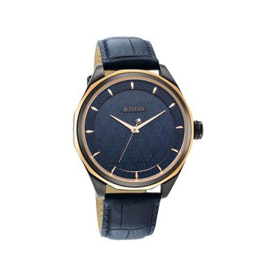 Titan Mens 42.5 mm Regalia Wedding Collection Blue Dial Leather Analogue Watch - 1829KL01F (WTT1829KL01F, Not assigned, Not assigned)
