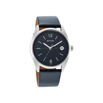 Titan Mens 42 mm Neo VI Phase II Blue Dial Leather Analog Watch - 1729SL06