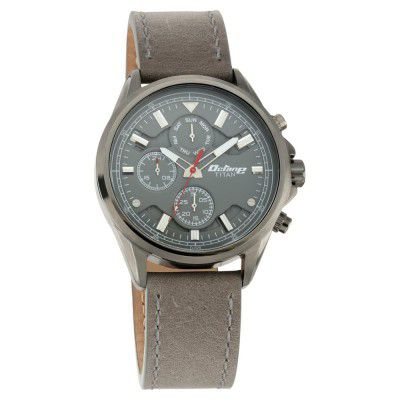 Titan Mens 52.50 x 11.70 x 44 mm Octane Anthracite Dial Leather Analog Watch - 90107QL01