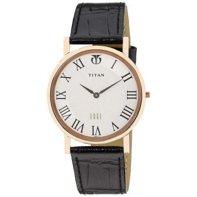 Titan Mens Analogue Leather Watch - NK1595WL01