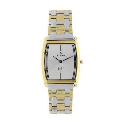 Titan Mens White Dial Stainless Steel Analogue Watch - NM1044BM02