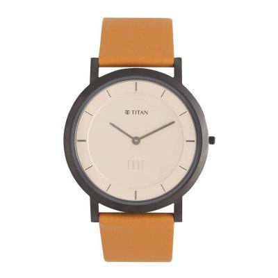 Titan Mens Beige Dial Analogue Watch - 1595QL01