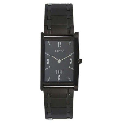 Titan Mens Black Dial Analog Solid Links Watch - NH1043NM01A