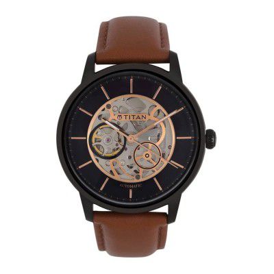 Titan Mens Grey Dial Automatic Watch - 90110NL01