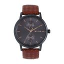 Titan Mens Gunmetal Dial Leather Multi-Function Watch - 90118QL01...
