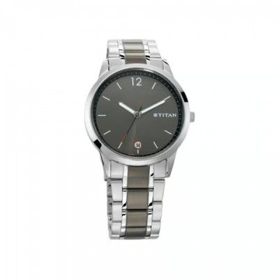 Blinkit : Titan Men's Timeless Style Watch Refined Anthra Dial (Black & Silver)