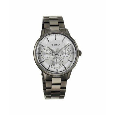 Titan Mens Urban Magic Gun Dial Stainless Steel Analog Watch