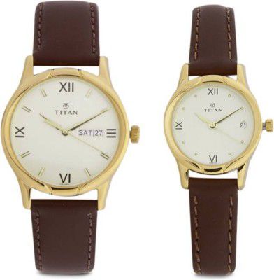Titan  NN15802490YL05 Analog Watch - For Couple