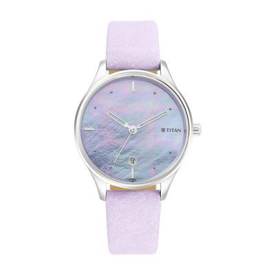 Titan Pastel Dreams Mother of Pearl Dial Analog Leather Strap watch for Women-NS2670SL02