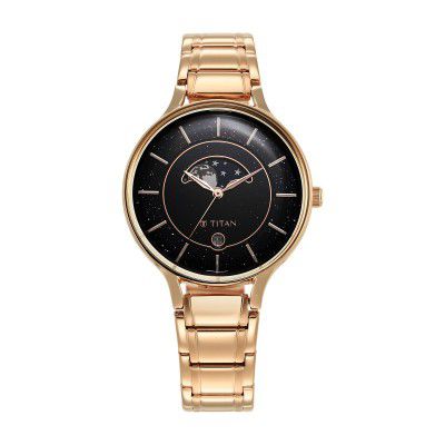 Titan Premium Workwear Blue Dial Analog with Date Stainless Steel Strap Watch for Women-NS2674WM01