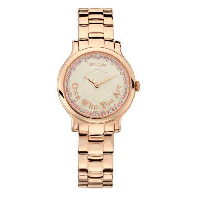 Titan Purple Self Expression Analog Rose Gold Dial Womens Watch-NM95108WM01 / NL95108WM01