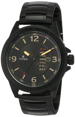 Titan Purple Steel Analog Black Dial Mens Watch-NN1701NM01/NP1701NM01