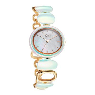 Titan Raga Ceramics Update Quartz Analog MOP Dial Watch for Women