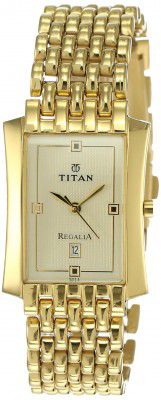 Titan Regalia Analog Gold Dial Mens Watch-NL1927YM05/NP1927YM05