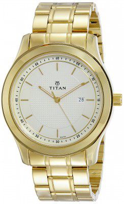 Titan Regalia Baron Analog Champagne Dial Mens Watch-NL1627YM04/NP1627YM04