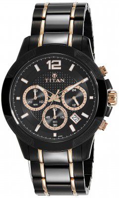 Titan Regalia Ceramics Analog Black Dial Mens Watch -NM90090KD02 / NL90090KD02