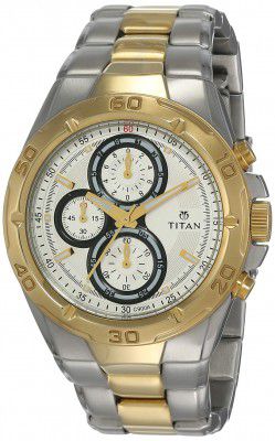 Titan Regalia Chronograph Silver Dial Mens Watch-NN9308BM01/NP9308BM01