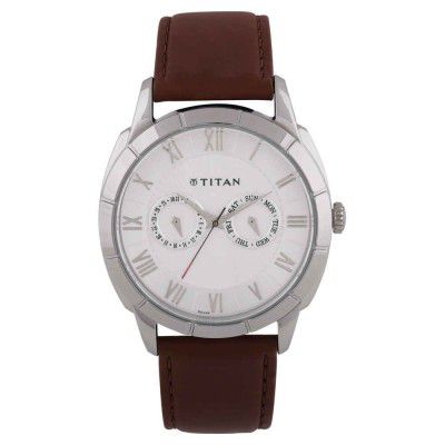 Titan Smartsteel Analog Silver Dial Mens Watch-NL1489SL02