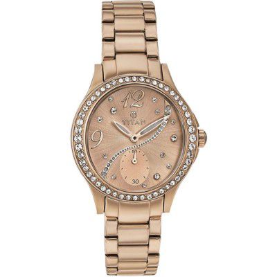 Titan Spring Summer'15 Analog Rose Gold Dial Women's Watch-NL95024WM01/NP95024WM01
