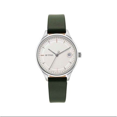 Titan Women Leather Analog White Dial Watch-Np2649Sl01/Np2649Sl01