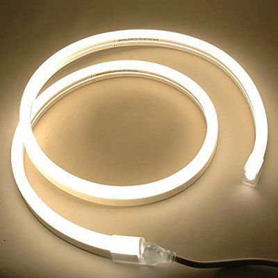 TIVA LED Neon Light Strip 12VDC (Pink,Yellow,RED,Blue,Green,White,Purple-5 Meter,3 Meter,2 Meter) Decorative Light with Adapter (Warm White with Adapter, 2 Meter)
