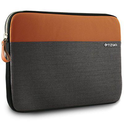 Tizum 11.6-inch Laptop Sleeve Trail Folio with External Document Slip Pocket (Tan Brown)