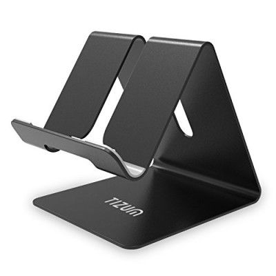 Tizum Aluminium Portable Stand with Convenient Charging Port Design for All Smartphone Mobile Holder - Black