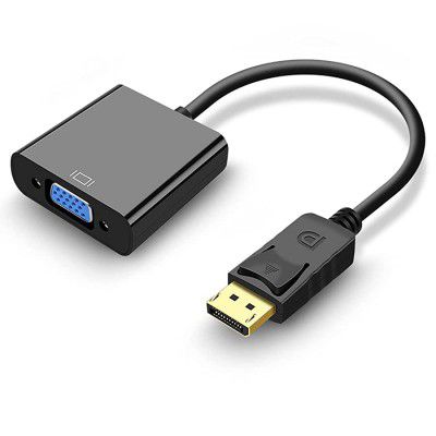 Tizum DisplayPort (DP) to VGA Adapter, Gold-Plated Display Port to VGA Adapter (Male to Female) Compatible with Computer, Desktop, Laptop, PC, Monitor, Projector, HDTV - Black