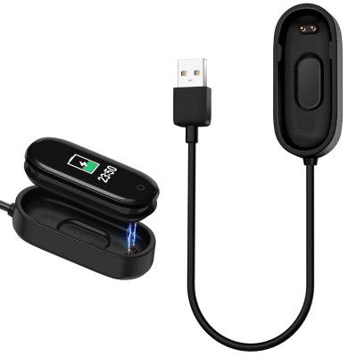 Tizum Fitness Band Power Charger Adapter/Charging Cable/Dock Charger for Xiaomi MI Band 4 Fitness Band, 0.125 m, Black