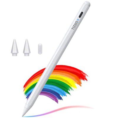 Tizum Upgraded Stylus Pen for iPad/Ipad Pencil, Ultra High Precision, Palm Rejection & Tilt Sensitivity, Prevents Fasle On/Off Touch, Power Display, Magnetic Adsorption for all Ipad 2018&Later (White)