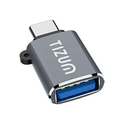 Tizum USB Type C to USB 3.0 OTG Adapter/Connector, Thunderbolt 3, Fast Charging/Data Transfer, Speed Upto 4.8 GBPS, Grey