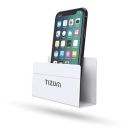 Tizum Wall Hanging Mobile Holder Stand, Wall Mount, Charging Holder with Adhesive Strips Compatible with iPhones, Smartphones and Mini Tablet, Mobile Phone Organizer Stand, Storage Case for Remote...