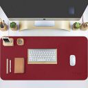 tizum Z14 Office Desk Pad Blotter – Gaming Mouse Pad -Vegan Leather (35 Inch X 17.7-Inch - Red Black)...