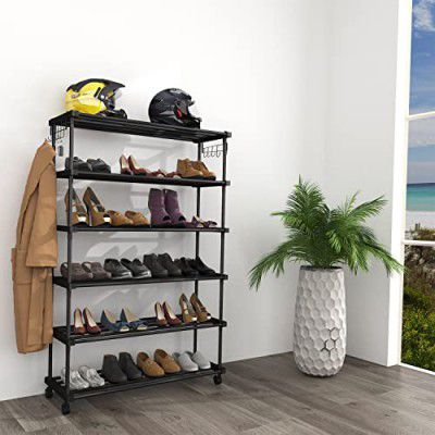 TNT THE NEXT TREND Metal Sturdy Premium Multipurpose Steel Shoe/Chappal/Book/Clothes Rack/Stand/For Home (6 Shelves)