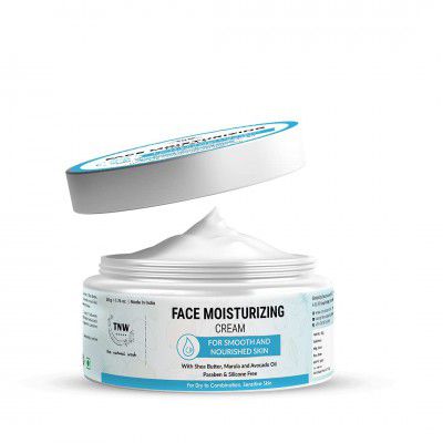 TNW-THE NATURAL WASH Face Moisturizing Cream with Shea Butter, Marula Oil, and Avocado Oil | For Dry to Combination, Sensitive Skin, 50g